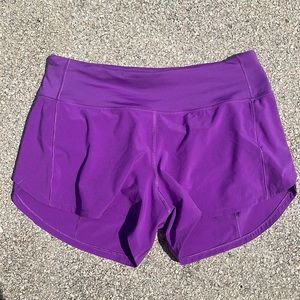 Size 6 Purple lululemon speed up shorts 4 inches